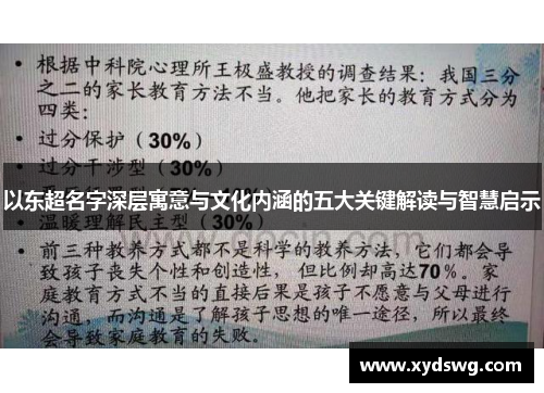 以东超名字深层寓意与文化内涵的五大关键解读与智慧启示